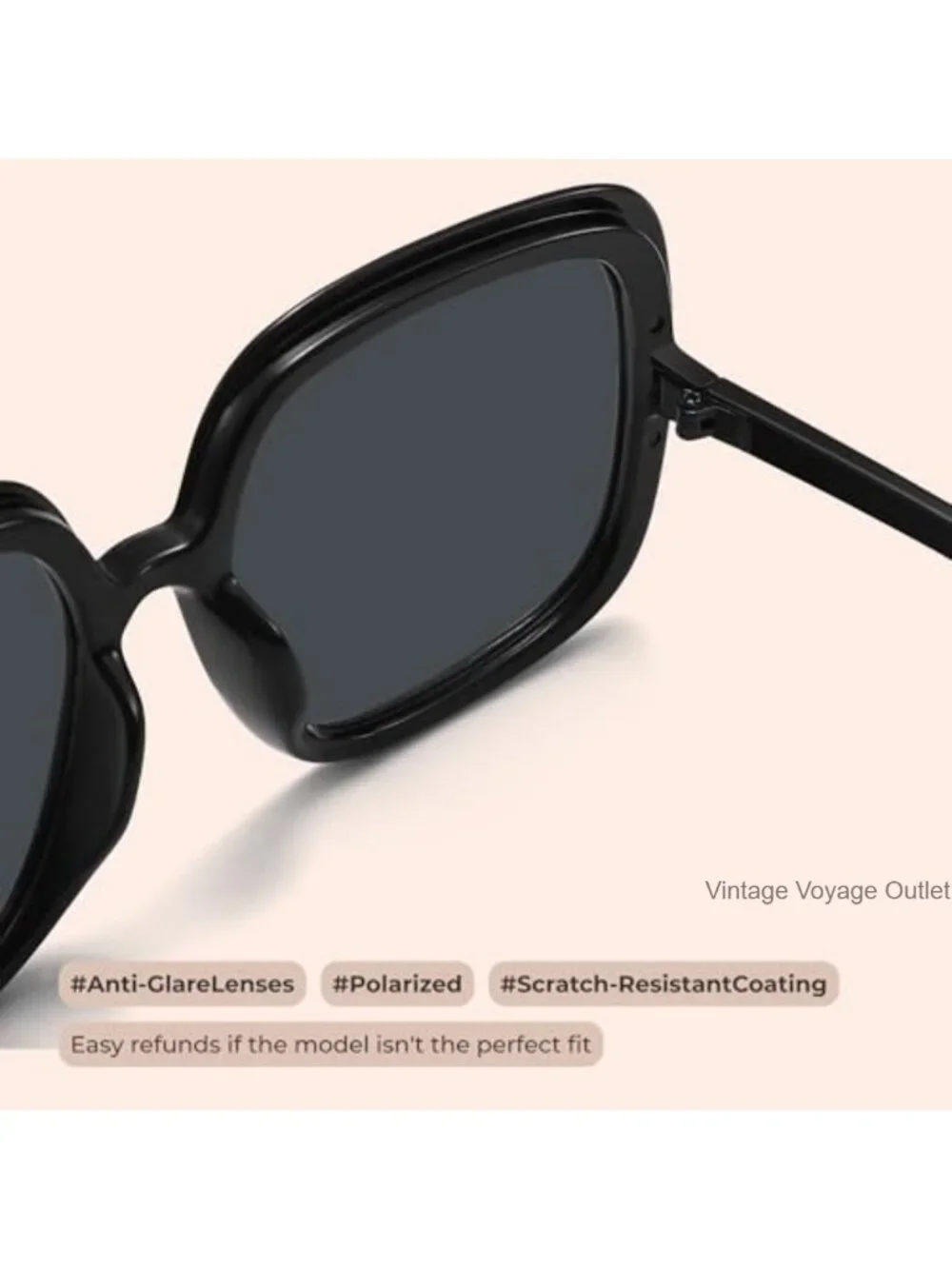 Oversized Polarized Sunglasses for Women Retro UV400
